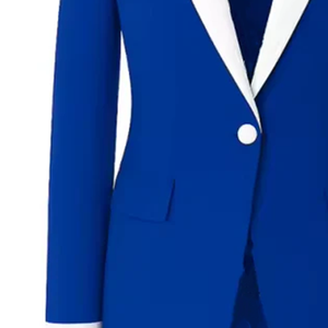 เสื้อเบลเซอร์พิมพ์ลายคอตั้งแบบมีซิปสำหรับทุกเพศ ไซส์พลัส  ยี่ห้อ Greek Zeta Royal Blue Sorority  แบบมีซับใน  ตกแต่งขอบสองชั้น  สไตล์ทางการสำหรับธุรกิจ - Product Image 2