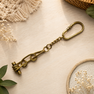 SHUBHAM Llavero Vintage de Latón con Nudo Tarbuck, Hecho a Mano, Anillo para Llaves Marino, Mosquetón Metálico, Soporte para Llaves, Regalo - Product Image 3