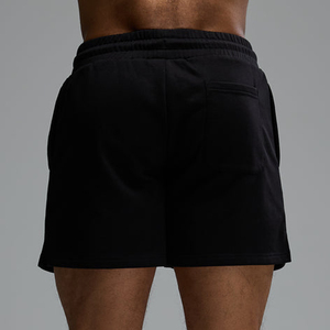 Shorts en coton uni pour homme, taille mi-haute, décontractés, respirants, avec cordon de serrage - Product Image 2