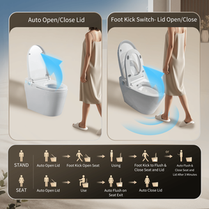Sedile WC Bidet Senza Serbatoio Intelligente con Sciacquone Automatico e Sedile Riscaldato Apribile/Chiudibile, Acqua Calda Integrata con Tecnologia Smart - Product Image 6