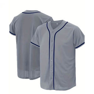 Venta al por mayor OEM: Camisetas de béisbol de malla 100% poliéster de secado rápido, cuello alto, tela de 140 g, colores y logotipo personalizados, directo de fábrica. - Product Image 1
