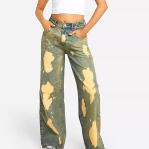 Pantalones vaqueros anchos de mezclilla para mujer, de cintura alta, estilo vintage, personalizados, de alta calidad, novedad, gran venta, OEM 2026 - Product Image 1