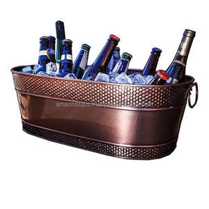 Grand seau à glace en fer métallique de qualité supérieure, pour le vin, le Champagne, avec poignée latérale - Product Image 1