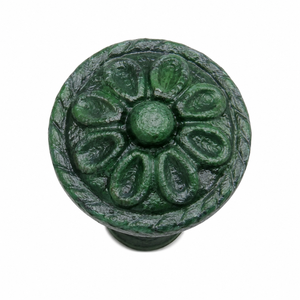 Embossed Cast Iron Round Cabinet <b>Knob</b> <b>for</b> Drawer Cupboard <b>Dresser</b> Furniture | Floral Pattern Kitchen Cabinet Hardware Pull <b>Knobs</b> - Product Image 1