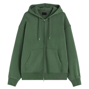 Sudadera con Capucha para Hombre, Corte Estándar, con Cierre, Tejido de Felpa Rica en Algodón, 300 GSM, Estilo Casual Urbano, OEM ODM - Product Image 1