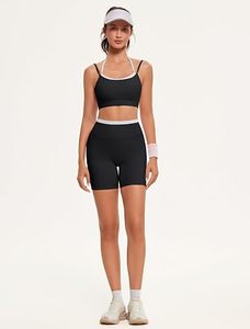 Ensemble de yoga pour femmes, 2 pièces, soutien-gorge de sport à col carré et short taille haute, respirant, séchage rapide, spandex/nylon, tenue de sport - Product Image 3