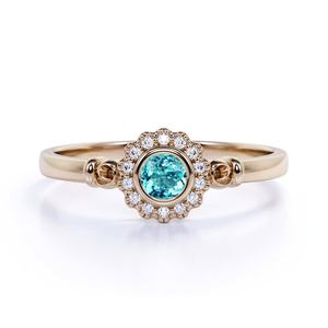 Anillo de Plata de Ley 925 con Topacio Azul Cielo Natural, Diseño Atractivo, Joyería Chapada en Oro Personalizada del Fabricante - Product Image 1