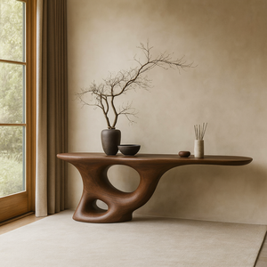 Mesa Consola Moderna Hecha a Mano de Madera Maciza para Hotel y Apartamento, Decoración para Sala de Estar, Entrada o Pasillo - Product Image 4