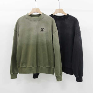 OEM 360g French Terry Die Dye Lavado con ácido de gran tamaño Sudaderas con capucha degradadas para hombres Cuello redondo Logotipo personalizado Cuello redondo - Product Image 1