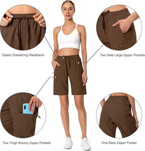 Shorts cargo de randonnée pour femme, couleur unie, personnalisables, à séchage rapide, légers, coupe ample, athlétiques - Product Image 4