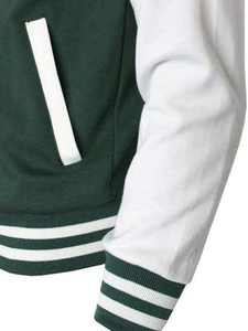 Chaqueta de Forro Polar Cepillado de Alta Calidad al por Mayor, Uniforme Universitario, Chaqueta Varsity Lisa con Logotipo Personalizado, Chaqueta de Béisbol para Hombre - Product Image 5
