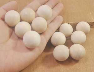 MN EXPORTS <b>Wooden</b> Round <b>Balls</b> 2pcs Plant Pattern Rustic Art Home Decoration - Product Image 3
