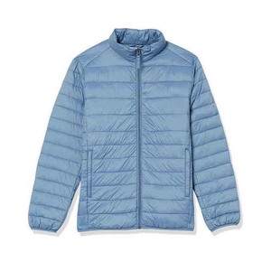 High Quality Hooded Stand Collar <b>Puffer</b> Warm Coats <b>Light</b> Blue Men's Down <b>Jacket</b> Casual Style Wholesale - Product Image 2