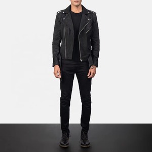 Veste en cuir véritable unisexe pour l'hiver, fermeture éclair, imperméable, coupe-vent, veste en cuir de haute qualité sur mesure, vente en gros - Product Image 1