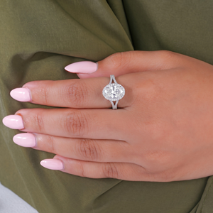 Wholesale LUMERA FINE JEWELLERY RGF-294 Lab Grown Oval Cut <b>Diamond</b> Halo Engagement <b>Ring</b> 14K Solid Gold Split Shank IGI Certified - Product Image 5