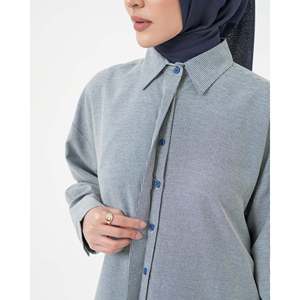 Camisa Larga de Satén y Algodón de Alta Calidad para Mujer, Bordada, con Diseño Estampado Informal, con Botones, para la Vida Diaria y la Oficina, Disponible en Tallas XL y XS, Otoño - Product Image 3