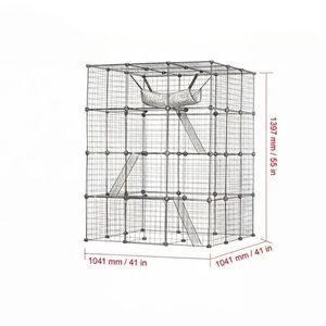 Grande Gabbia per Gatti da Esterno in Metallo, Cuccia Personalizzata con Motivo Animale per Allevamento di Cani e Conigli, Materiale in Legno, Confezionata Singolarmente - Product Image 2