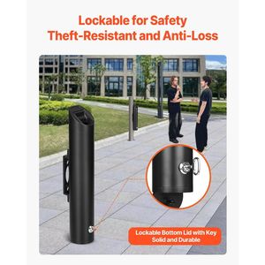 Posacenere Cilindrico da Esterno in Acciaio Inossidabile, Resistente alle Intemperie, Contenitore per Mozziconi di Sigaretta - Product Image 4