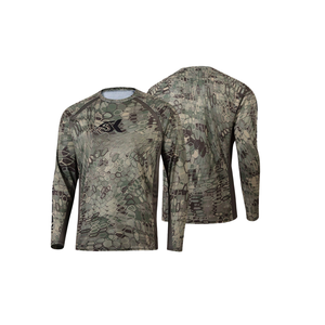 Chemise de pêche respirante à panneaux en maille, ventilation latérale, séchage rapide, protection solaire, manches longues, mélange poly-spandex, haute performance élastique - Product Image 1