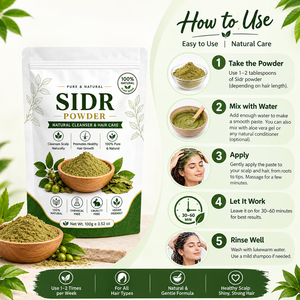Poudre de Sidr Premium OEM/ODM 100g 100% Pure et Naturelle de Feuilles de Ziziphus Spina-Christi pour Soins Capillaires à Base de Plantes et Nettoyage du Cuir Chevelu - Product Image 3
