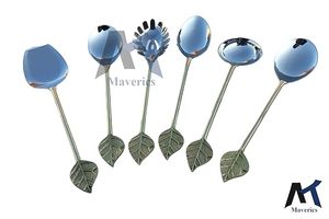 Juego de Cucharas de Té Plateadas de Lujo con Mango de Pluma Dorada, Acabado Espejo, Diseño Moderno, Duradero, Mango Largo para Servir - Product Image 5