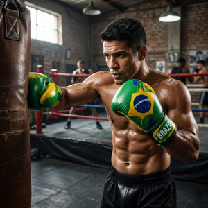 Guantes de Boxeo con la Bandera de Brasil, Cierre de Velcro, Dedos Completos, Ligeros, Transpirables, Equipo de Entrenamiento para Adultos Unisex - Product Image 3