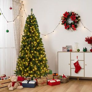 Albero di Natale Artificiale Verde da 210 cm con 1100 Rami e 200 Luci, 8 Modalità di Illuminazione a Colori Caldi, Piante e Fogliame Artificiali - Product Image 6