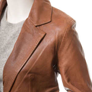 Veste en cuir unie respirante pour femme, tendance, imperméable, écologique, manches longues, faible MOQ, vente en gros - Product Image 3
