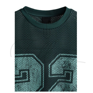 Camiseta de malla personalizada para hombre, estilo urbano, cuello redondo, color liso, de secado rápido, transpirable, 100% poliéster, corte holgado, TELLUS APPAREL - Product Image 5