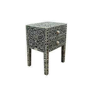 Natural Crafts Premium Vintage Bone Inlay Cabinet: Modern Chest of Drawers for Elegant Living Room Decor - Product Image 2