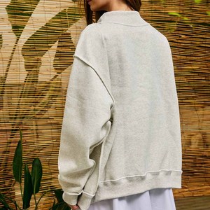 Wholesale <b>Mock</b> <b>Neck</b> Crew <b>Neck</b> Cotton Fleece Sweatshirt NASH Women Unisex Chenille Embroidery Letter Greek Sorority Pullover - Product Image 6