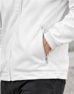 Blouson zippé en polaire blanc pour homme, col montant, respirant, style sportif, vêtement d'extérieur d'automne, coupe régulière, en polyester tricoté - Product Image 6