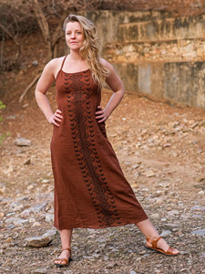 Women Hand-Block Printed Cotton Maxi <b>Dress</b> Premium Breathable Natural Cotton Fabric Sleeveless Ankle-Length <b>Dress</b> - Product Image 6