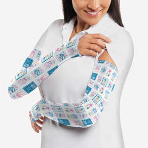 Manguitos Unisex con Estampado por Sublimación, Protección Solar UPF50+, Cubre Brazos Refrigerantes, Diseño de Pez Azul, Seda Helada, Para Todas las Estaciones - Product Image 5