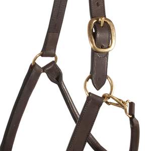 Cabestro de Cuero de Primera Calidad 100% Piel de Vaca para Carreras de Caballos con Costuras Decorativas y Herrajes de Acero Inoxidable y Latón - Product Image 3