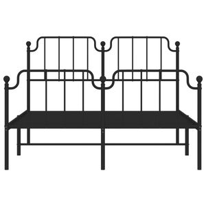 Cadre de lit rectangulaire en acier noir 59 x 79 pouces, lits en métal - Product Image 5