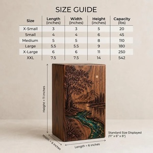 Personalized Walnut Pet-Friendly Cremation Urn American Mountain Lake <b>Memorial</b> <b>Box</b> Eagle River Resin Art Durable Eco-Friendly - Product Image 1