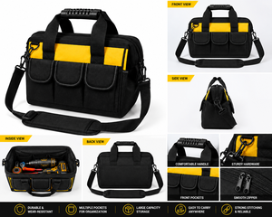 Professional Heavy Duty Tool Bag with Multi-Pockets & Adjustable Shoulder Strap - Product Image 3