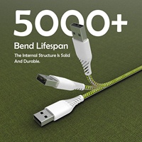 Cable de Carga Rápida USB-A de 60W al por Mayor, 1M, con Blindaje de Aluminio y Trenzado Metálico, Carcasa de PVC, Certificado MFI para iOS y Computadoras