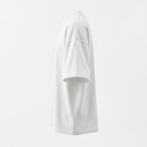 Camiseta Blanca Oversize de Algodón, Manga Corta, Cuello Redondo, Color Sólido, Informal, para Hombre, Diseño Transpirable, con Logotipo Estampado en la Parte Delantera - Product Image 3