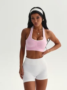 Camisola Deportiva para Mujer con Busto Fruncido, Banda Elástica Inalámbrica Debajo del Busto, Ropa Interior Deportiva, Copas Extraíbles, Chaleco de Yoga y Entrenamiento - Product Image 3