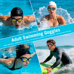 Lunettes de <span class=keywords><strong>natation</strong></span> sportives avec protection UV400, vision anti-buée, verres transparents, étanches, revêtement OEM, pour activités aquatiques en extérieur - Product Image 6
