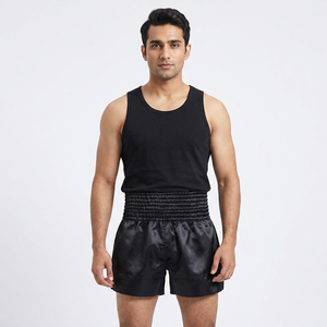 Shorts de boxe MMA en coton extensible 100 % pour Muay Thai et lutte, avec logo frontal, séchage rapide, respirants, pour arts martiaux - Product Image 6