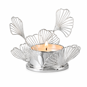 Nordic Style Ginkgo Leaf <b>Tealight</b> <b>Holder</b> Polished Gold Metal Candle <b>Holder</b> For Wedding Centerpiece And Home Decor On Sale - Product Image 3