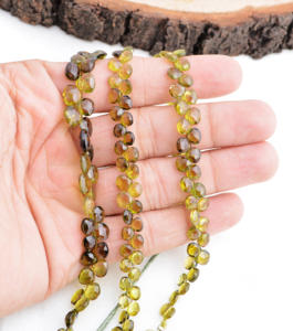 Turmalina Verde Natural, 1 Hilo de Perlas Facetadas, Cuentas de Piedras Preciosas Naturales para la Elaboración de Joyería Fina - Product Image 5