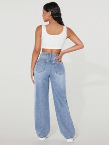 Women's Winter Denim Jeans Casual 100% Cotton Custom OEM Service Luxury Street Wear - Product Image 2