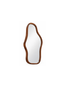 Espejo Decorativo de Pared con Marco de Madera Irregular Moderno de Alta Calidad, Superficie de Vidrio, Diseño Minimalista Moderno para Sala de Estar - Product Image 4