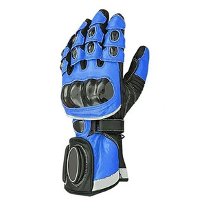 Guantes de Carreras de Dedo Completo Rojos y Negros con Paneles de Cuero PU Antideslizantes con Cierre de Gancho y Bucle Unisex para Motociclismo al Aire Libre - Product Image 5