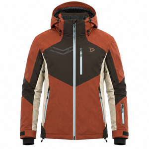 Veste de ski imperméable à capuche pour homme, en polyester color-block, technologie Tex, fermeture éclair sur le devant, pour les activités de plein air - Product Image 1