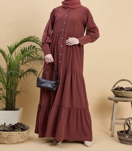 Abaya Tradicional Islámica Negra para Mujer, Estilo Saudí, de Poliéster Transpirable, Largo hasta el Tobillo, para Primavera, Venta al Por Mayor en Dubái - Product Image 1